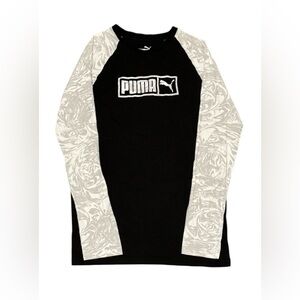 PUMA Boys' Long Sleeve T-Shirt, Black, Size 14-16 US Kids